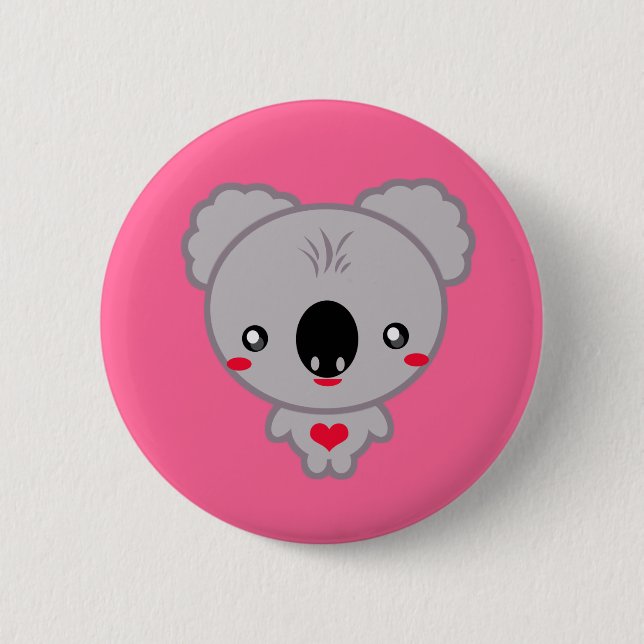 Kawaii Koala Bear 2 Inch Round Button (Front)
