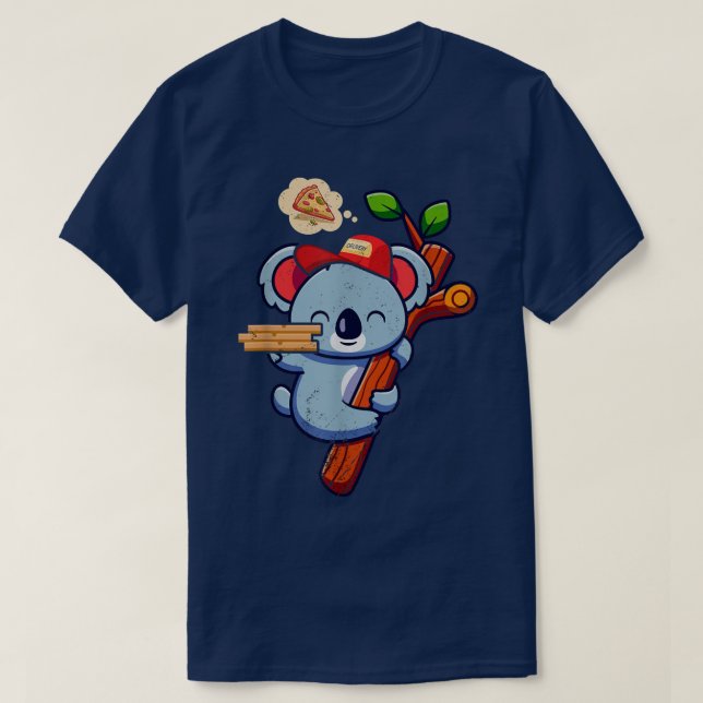 Kawaii Koala Cute Animal Pizza Delivery Funny Pizz T-Shirt (Design Front)