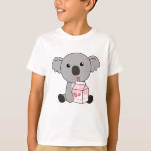 Kawaii Koala Retro Japanese Strawberry Milkshake T-Shirt