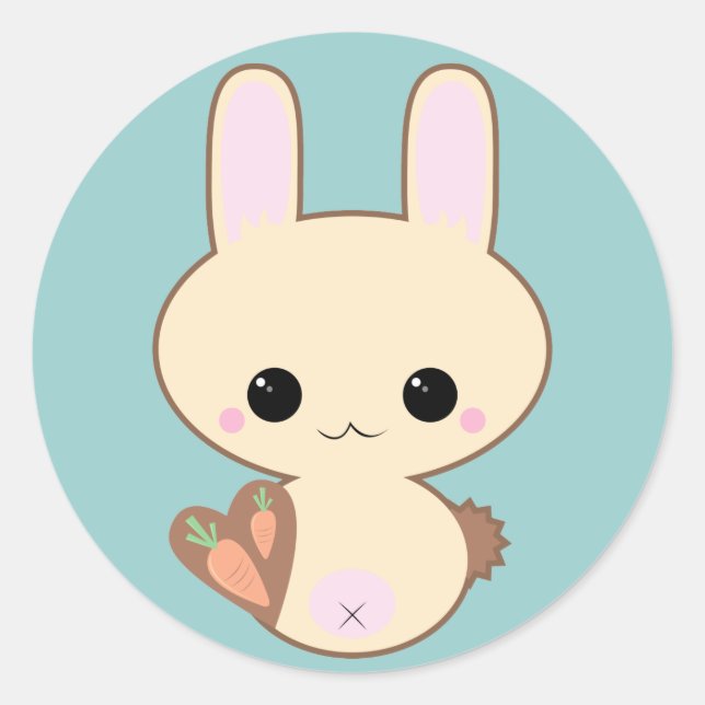 Kawaii Kokeshi Bunny Sticker (Front)