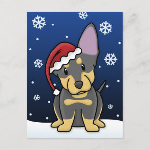 Kawaii Lancashire Heeler Christmas Postcard