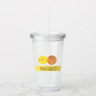 Kawaii Lemon and Orange Main Squeeze Shower Favour Acrylic Tumbler