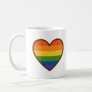 Kawaii LGBTQ+ Pride Heart Coffee Mug