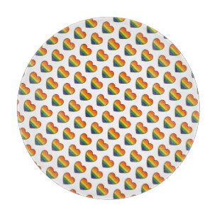 Kawaii LGBTQ+ Pride Heart Cutting Board