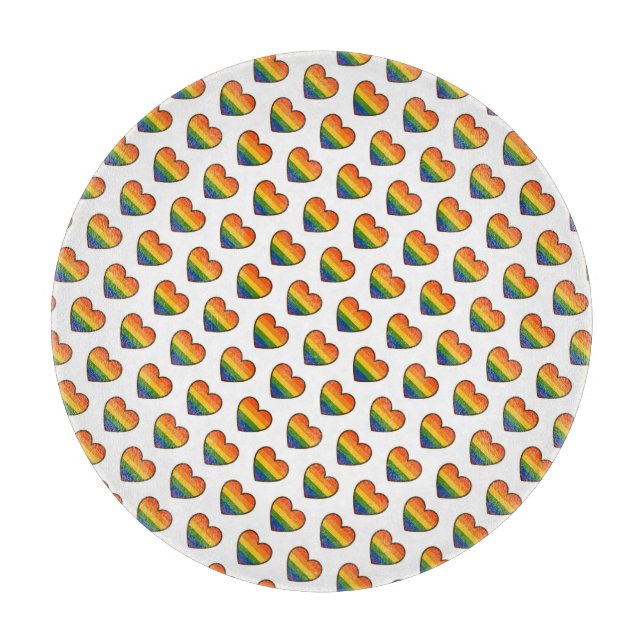 Kawaii LGBTQ+ Pride Heart Cutting Board (Front)