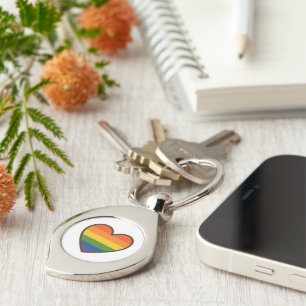 Kawaii LGBTQ+ Pride Heart Keychain