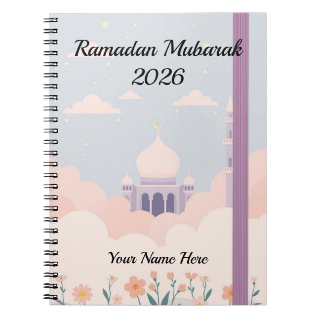Kawaii Lilac Mosque Clouds Notebook (Front)