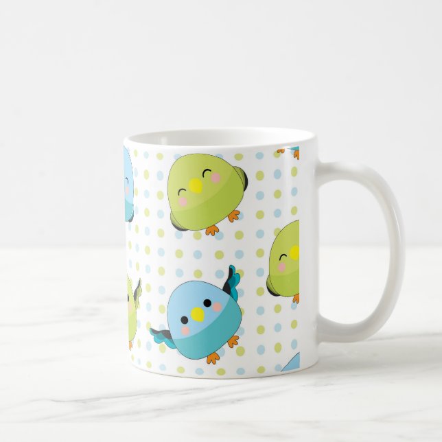 Kawaii Lineolated Parakeet Mug (Right)