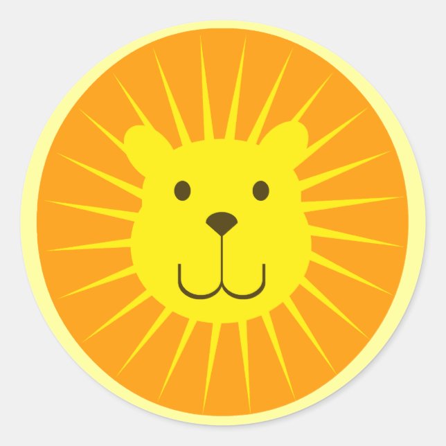 KAWAII LION SUNSHINE SWEETY CLASSIC ROUND STICKER (Front)