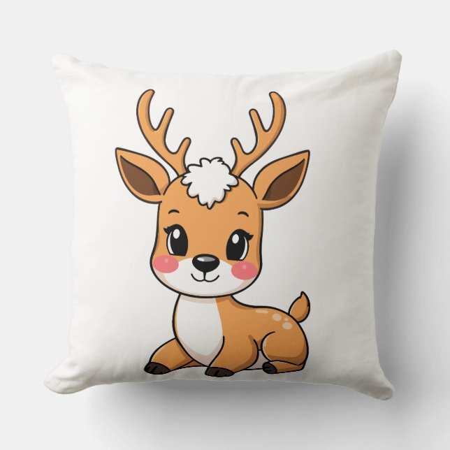 Kawaii Little Deer Pillow (Front)