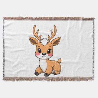 Kawaii Little Deer Woven Blanket