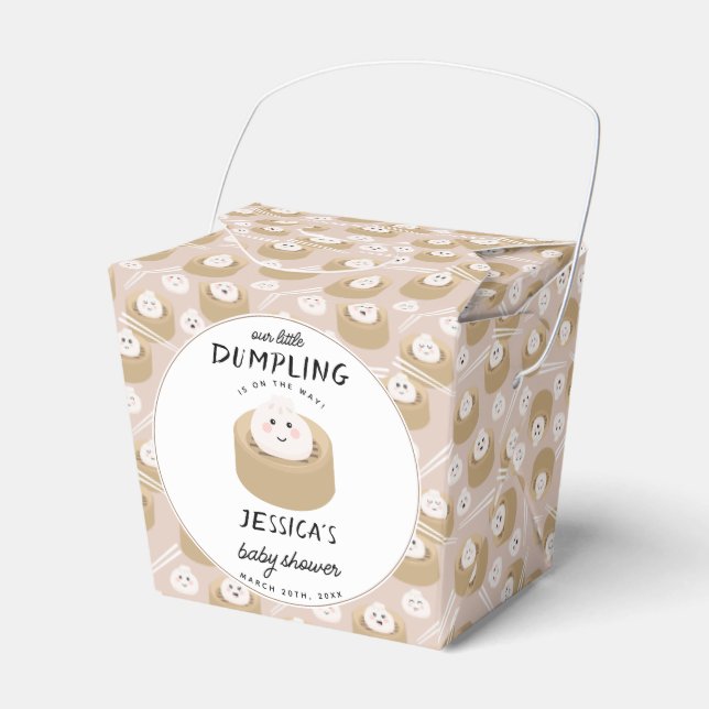 Kawaii Little Dumpling Gender Neutral Baby Shower Favor Box (Front Side)