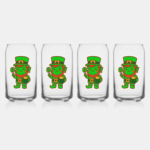 Kawaii Lucky Leprechaun Can Glass