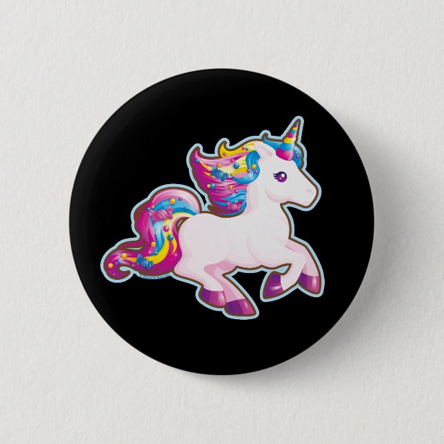 Kawaii Magical Candy Unicorn 2 Inch Round Button (Front)