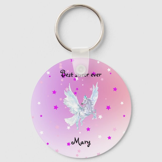 Kawaii Magical Fantasy Cartoon Design Keychain (Front)