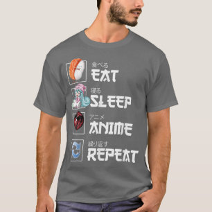 Kawaii Manga Sushi - Eat Sleep Anime Repeat Gifts T-Shirt