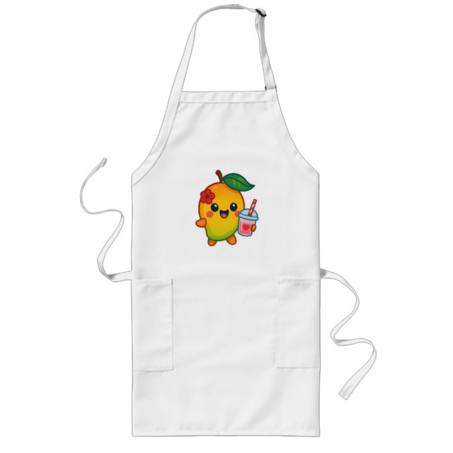 Kawaii Mango – Sweetheart Fruit with Heart Smoothi Long Apron (Front)