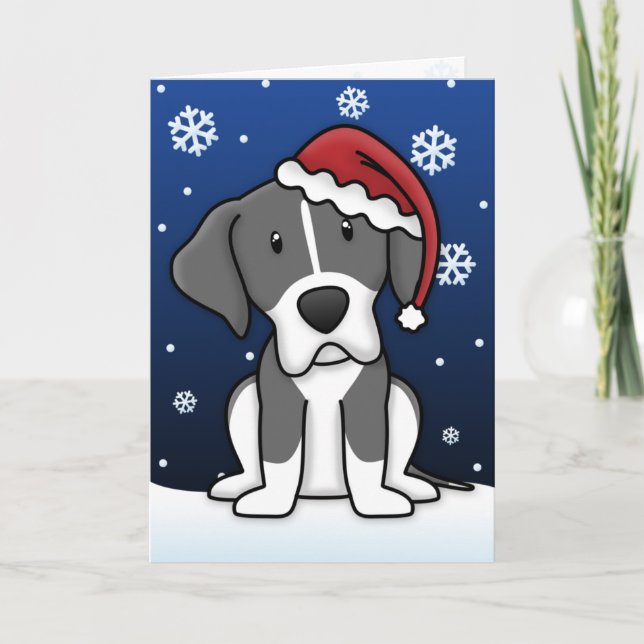 Kawaii Mantle Grande Dane Carte de Noël (Devant)