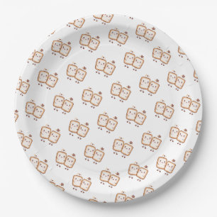 Kawaii Marshmallow Smores  Paper Plate
