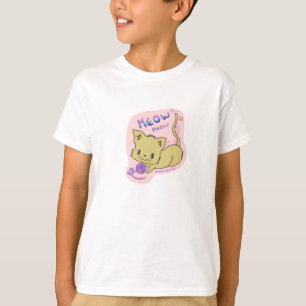 Kawaii Meow Meow en train de jouer avec le T-shirt