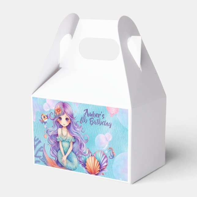 Kawaii Mermaid Party  Favor Box (Front Side)
