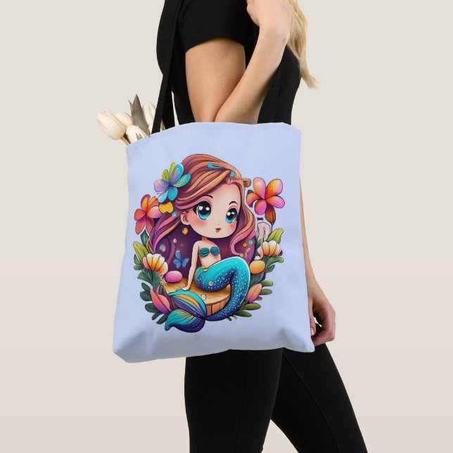 Kawaii Mermaid  Tote Bag (Close Up)