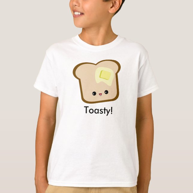 Kawaii mignon Toasty ! T-shirt de filles de pain (Devant)