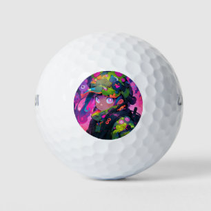 Kawaii Military Hunter Camouflage Heart Eyes Anime Golf Balls