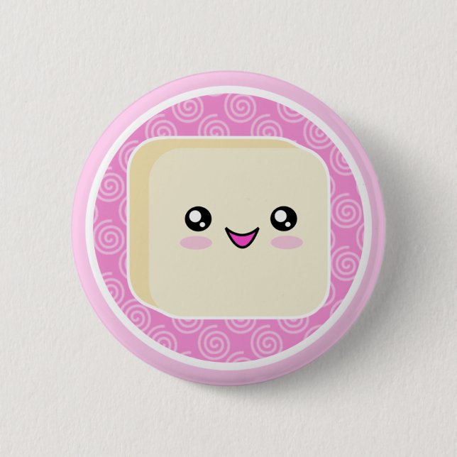 Kawaii Mochi Cake Button Badge (Front)