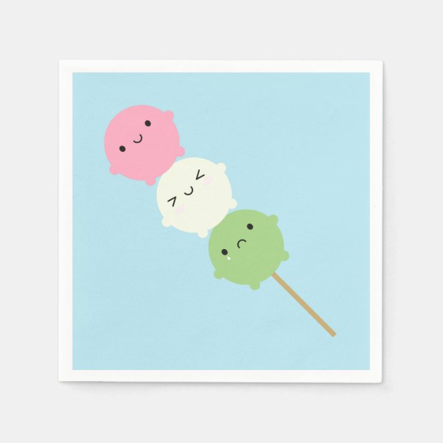 Kawaii Mochi Dango Napkin (Front)
