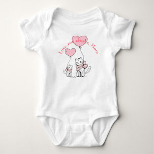 Kawaii Mom Cat & Kitten Custom Baby Bodysuit