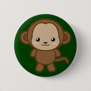 Kawaii Monkey 2 Inch Round Button