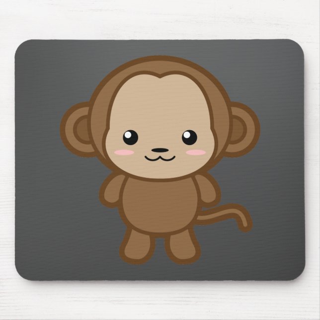 Kawaii Monkey Mouse Pad (Front)