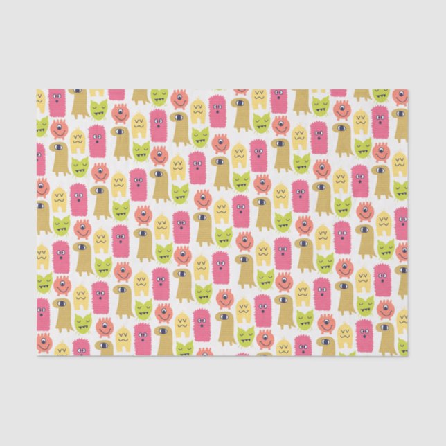 Kawaii Monster Birthday Tissue Paper (Front)