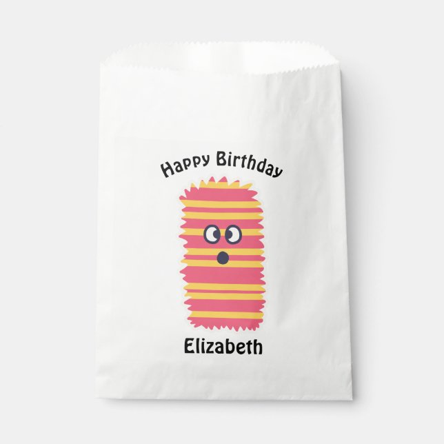 Kawaii Monster Birthday Treat Bag (Front)