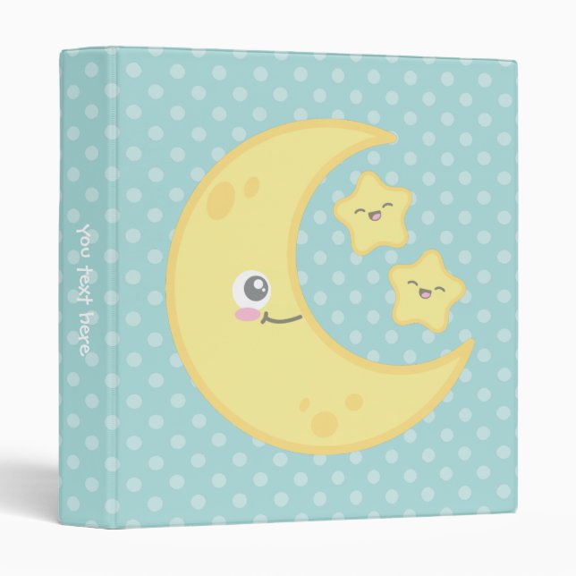 Kawaii Moon and Stars Binder (Front/Spine)