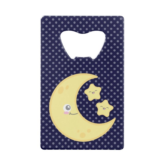 Kawaii Moon and Stars Credit Card Bottle Opener (Back)