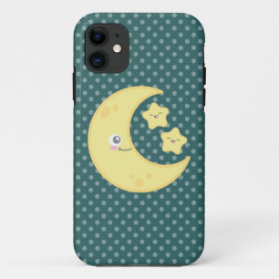 Kawaii Moon and Stars iPhone Case