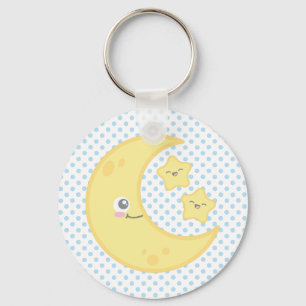 Kawaii Moon and Stars Keychain