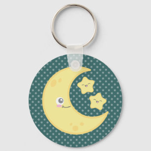 Kawaii Moon and Stars Keychain