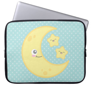 Kawaii Moon and Stars Laptop Sleeve