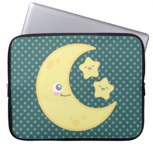 Kawaii Moon and Stars Laptop Sleeve