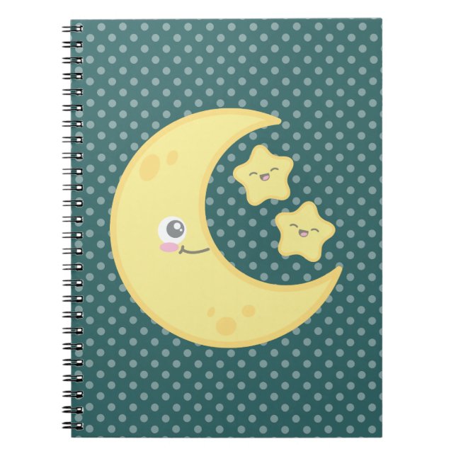 Kawaii Moon and Stars Notebook (Front)