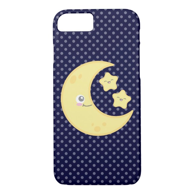 Kawaii Moon et coque iphone des étoiles (Dos)