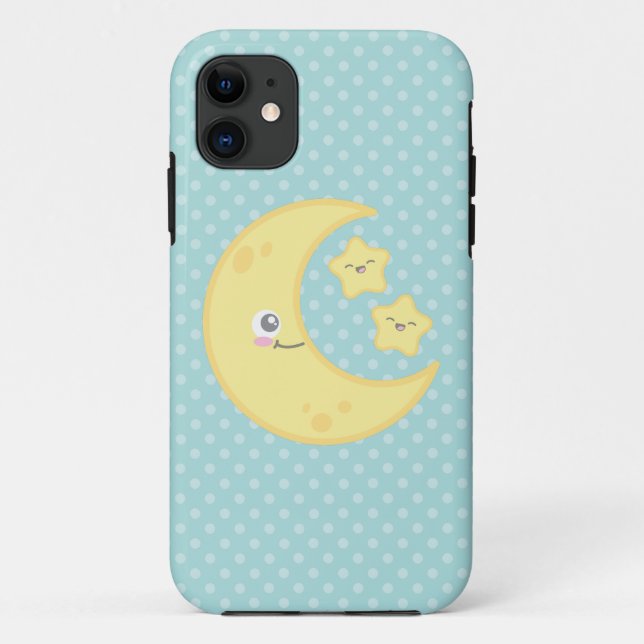Kawaii Moon et coque iphone des étoiles (Dos)