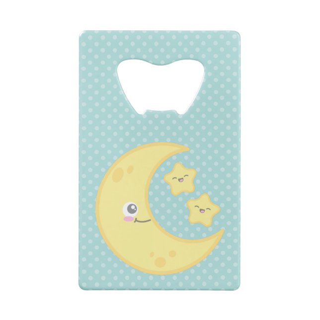 Kawaii Moon et étoiles Carte de crédit Ouverture d (Dos)
