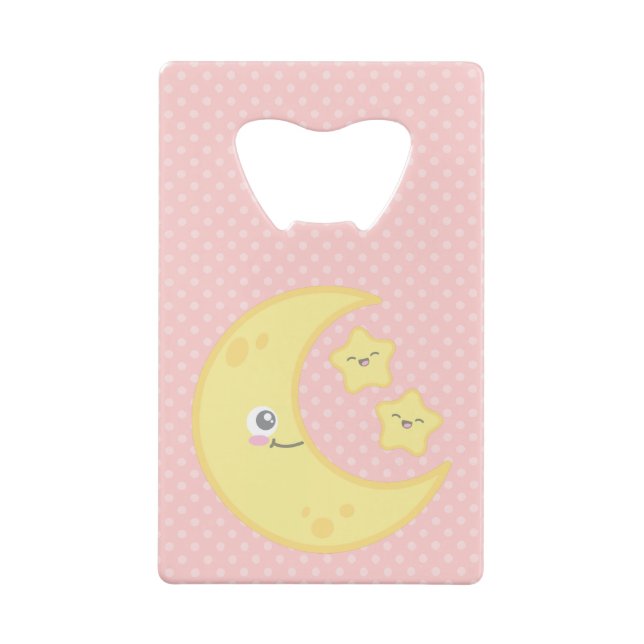 Kawaii Moon et étoiles Carte de crédit Ouverture d (Dos)