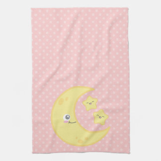 Kawaii Moon et Stars Serviette de cuisine