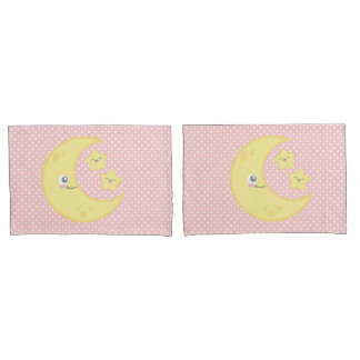 Kawaii Moon & Stars Pillow Case Set