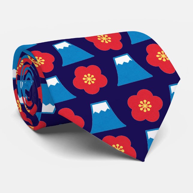 Kawaii Mt. Fuji Design Tie (Rolled)